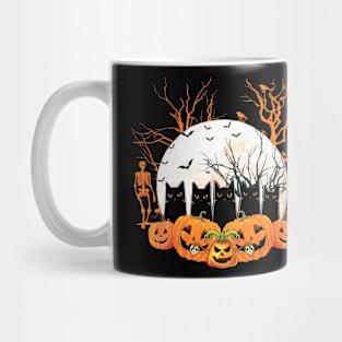 Black Cats and Jack O Lanterns Halloween Funny Mug